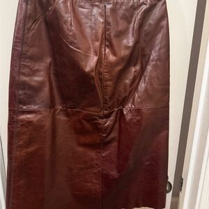 GAP Rich Brown Leather Pencil Skirt